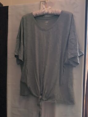 WeGAP Light Green Front-Tie Short Sleeve Tee